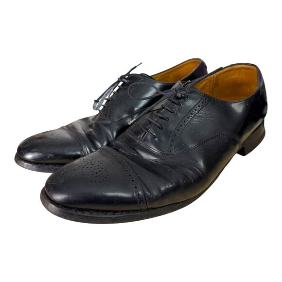 Grenson England Tom Black Leather Brogue Dress Shoes Men\'s Size 10.5 - READ main image 5